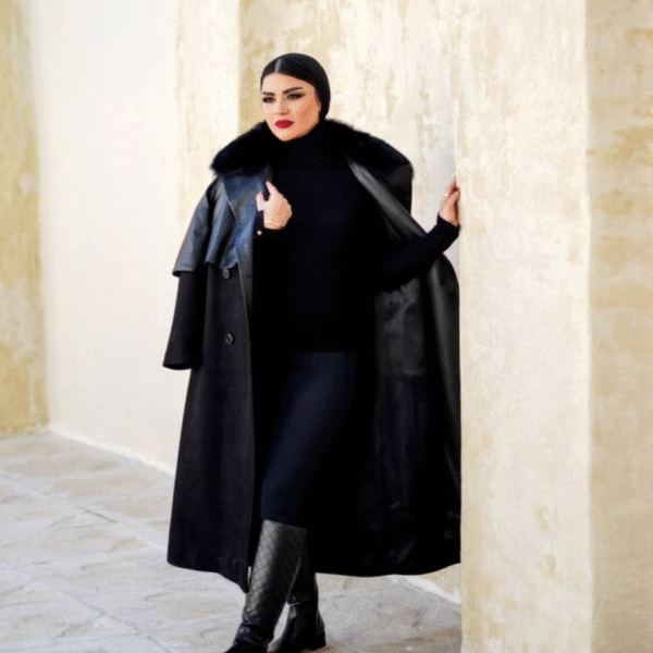 پالتو تركيب چرم و مخمل كوبيده