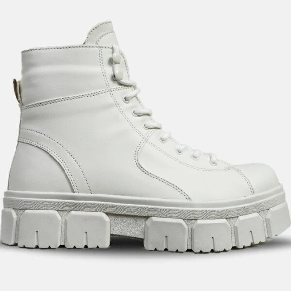 بوت مردانه برشکا مدل 5878 چرم سفید