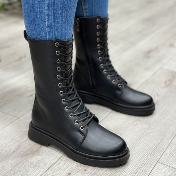 بوت زنانه زیپ‌دار چرم