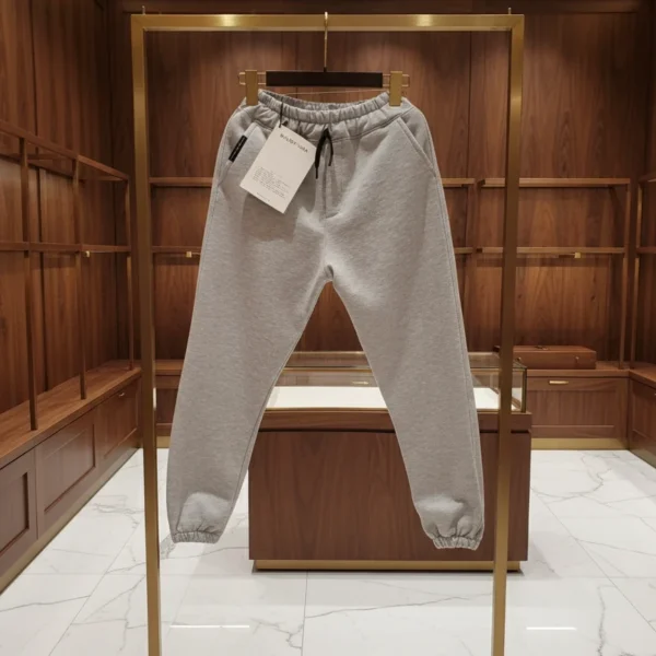 شلوار جاگر طوسی ملانژ پارچه دورس سه نخ پنبه مردانه