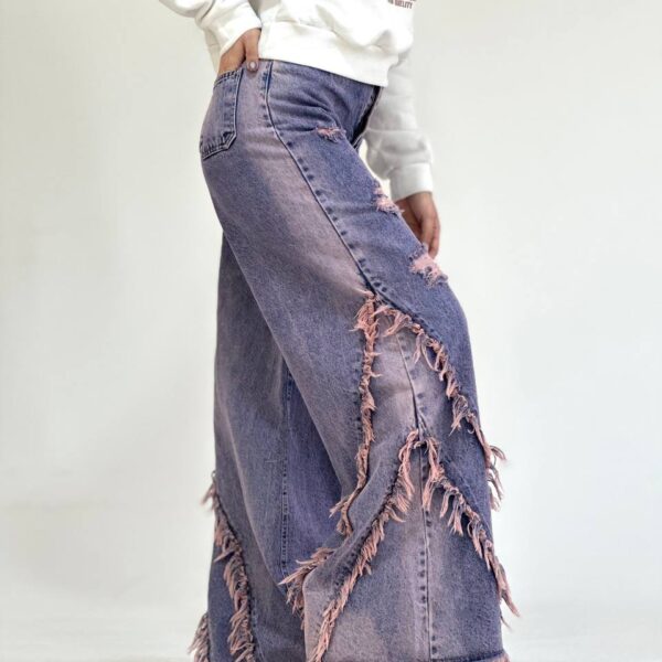 شلوار فول بگ زنانه صورتی