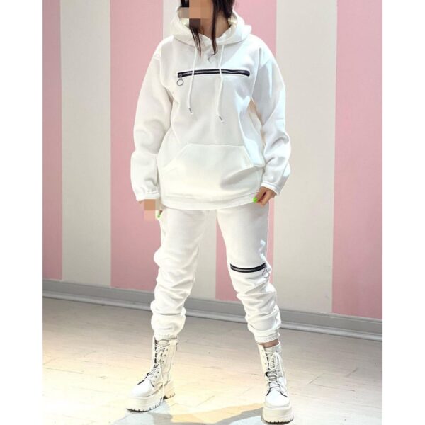 ست هودی و شلوار زنانه فری سایز ۳۶ تا ۴۴ جنس پنبه تو کرکی